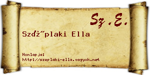 Széplaki Ella névjegykártya